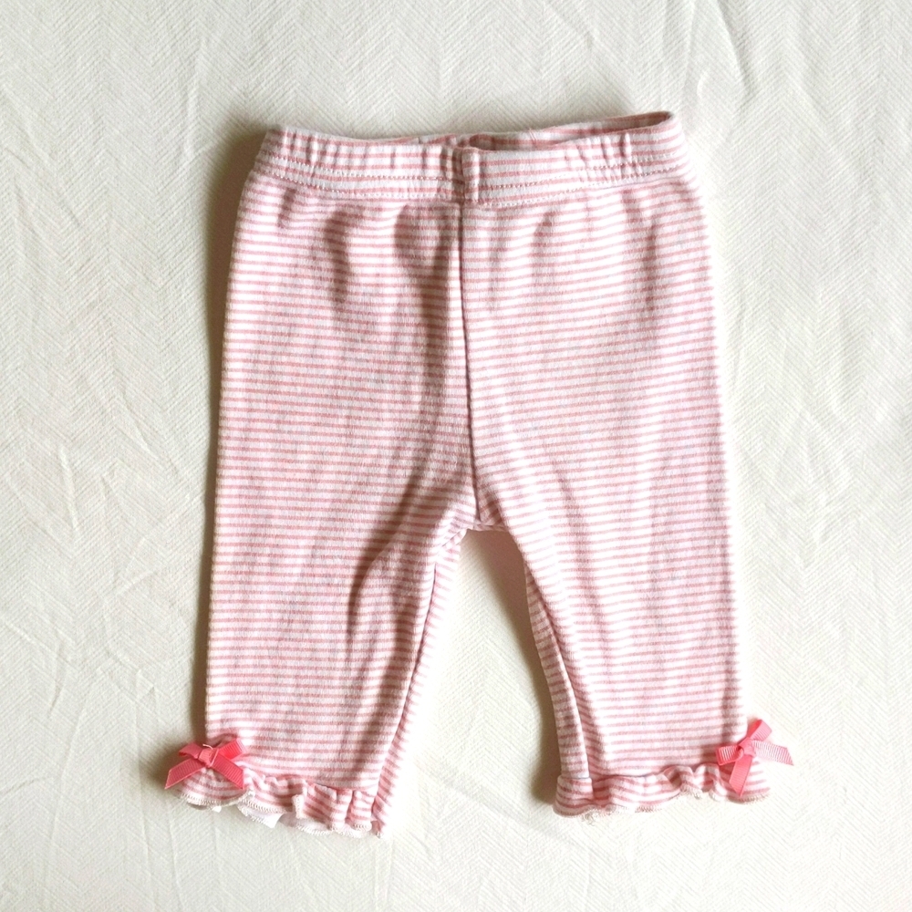 laura ashley baby pink & white striped pants 3 months
